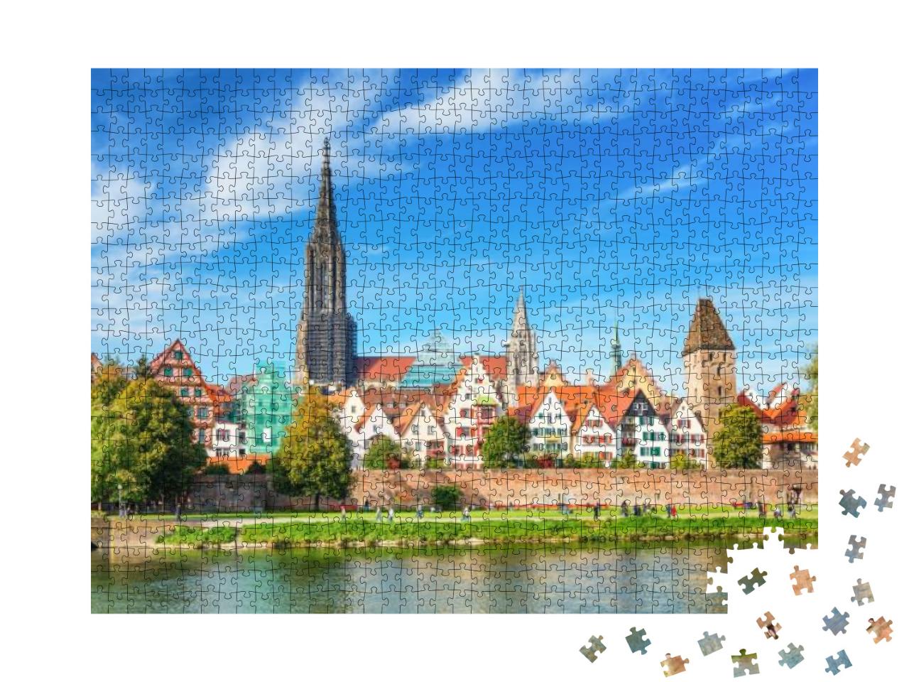 Puzzle 1000 Teile „Ulm Stadtpanorama, Deutschland“