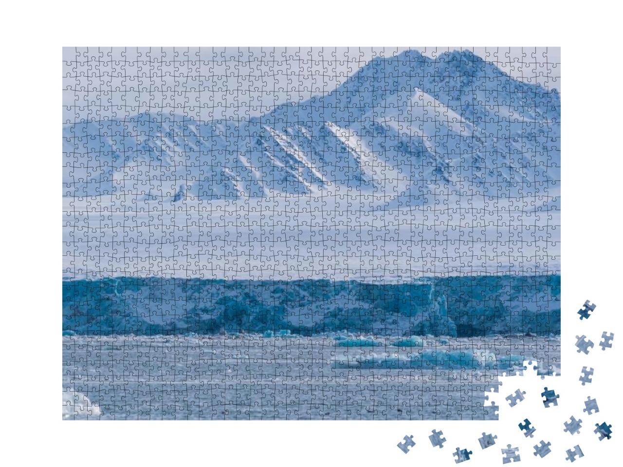 Puzzle 1000 Teile „Eis und Gletscher bei Sonnenuntergang, Spitzbergen, Norwegen“