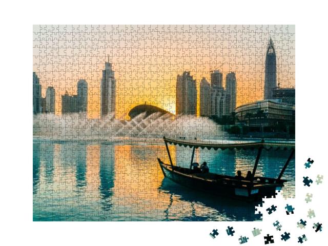 Puzzle 1000 Teile „Springbrunnen von Dubai, Sommer 2016“