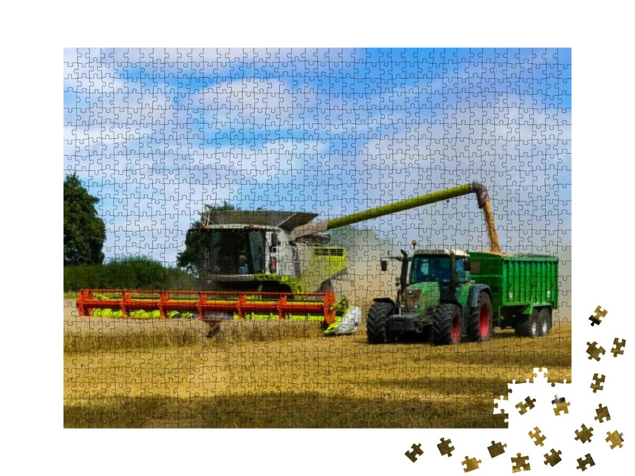 Puzzle 1000 Teile „Traktor mit Anhänger, Oxfordshire“