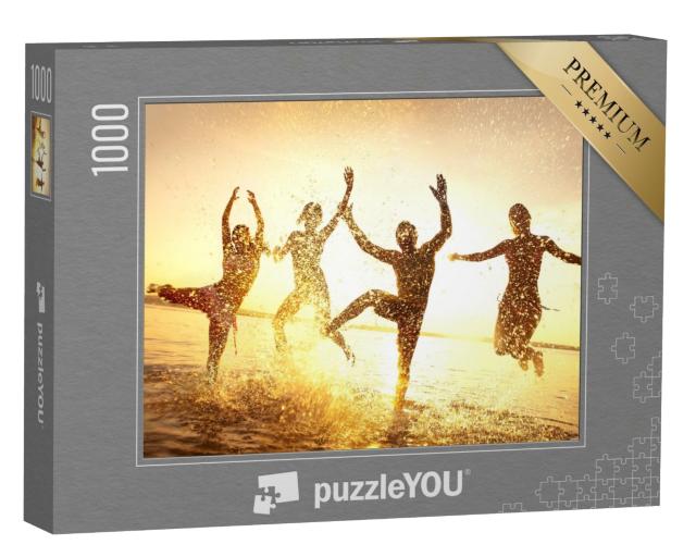 Puzzle 1000 Teile „Tanzen in den Wellen am Strand im Sommer“