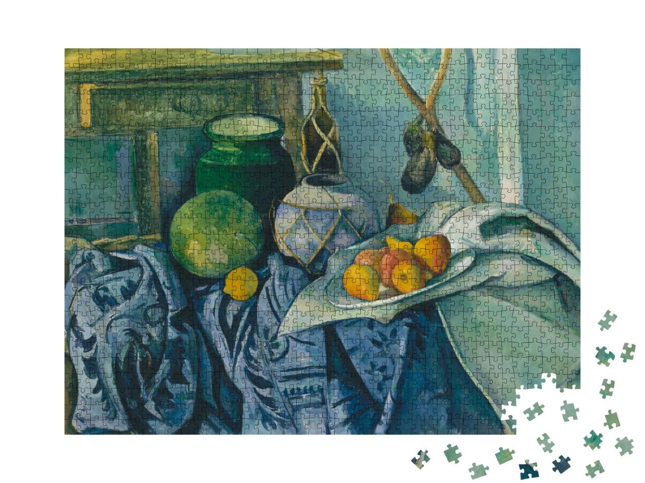 Puzzle 1000 Teile „Paul Cézanne - Stilleben mit einem Ingwerglas und Auberginen“