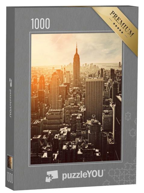 Puzzle 1000 Teile „Sonnenuntergang in Manhattan, New York, USA“