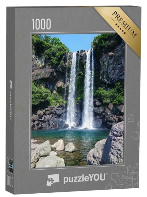 Puzzle 1000 Teile „Der Jeongbang-Wasserfall in Südkorea“