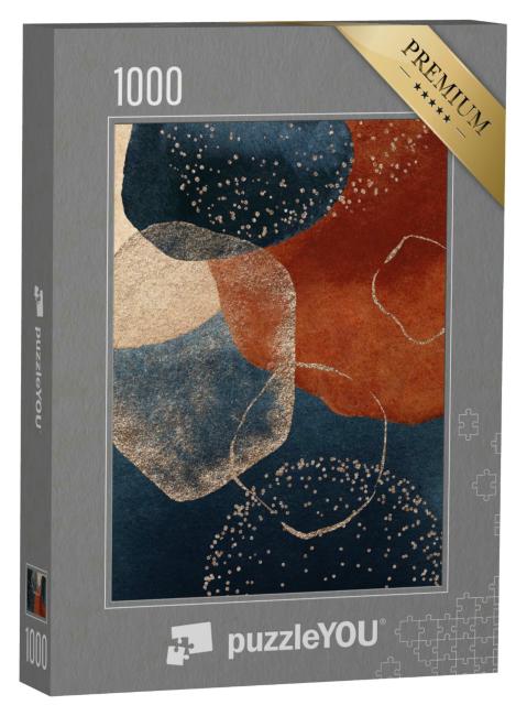 Puzzle 1000 Teile „Abstrakte Bordüre in Terrakotta und Blau“