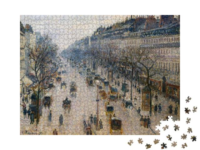Puzzle 1000 Teile „Camille Pissarro - Der Boulevard Montmartre an einem Wintermorgen“