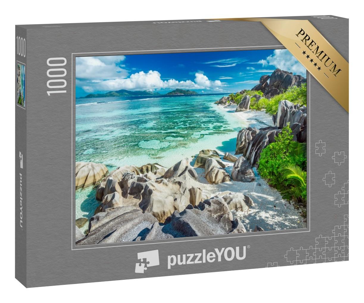 Puzzle 1000 Teile „Anse Source D'Argent - Der schönste Strand der Seychellen“