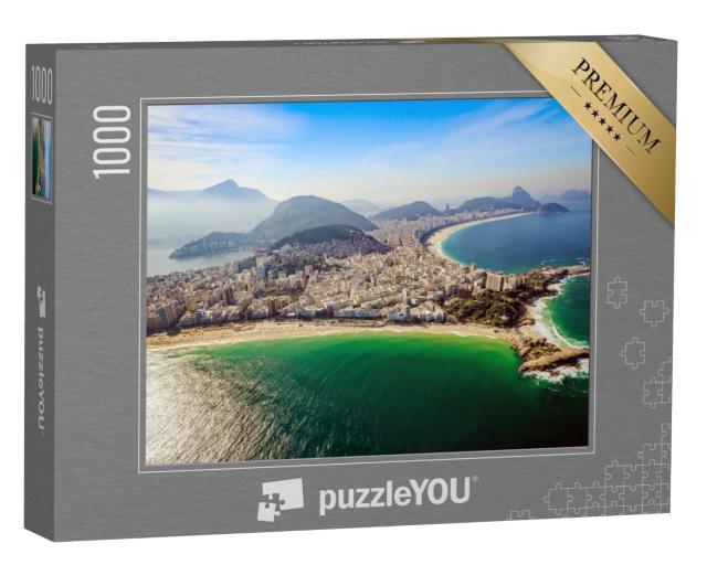 Puzzle 1000 Teile „Luftaufnahme des berühmten Copacabana und Ipanema Strands“