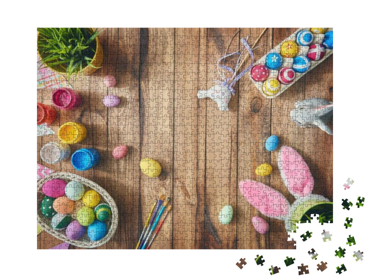 Puzzle 1000 Teile „Frohe Ostern! Ostereier als Tischdekoration für die Feiertage“
