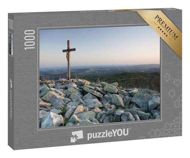 Puzzle 1000 Teile „Gipfelkreuz auf dem Lusen, Bayern, Deutschland“