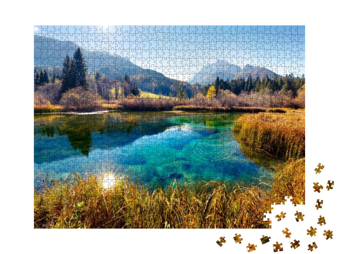 Puzzle 1000 Teile „Malerische Herbstszene in den Julischen Alpen, Slowenien“
