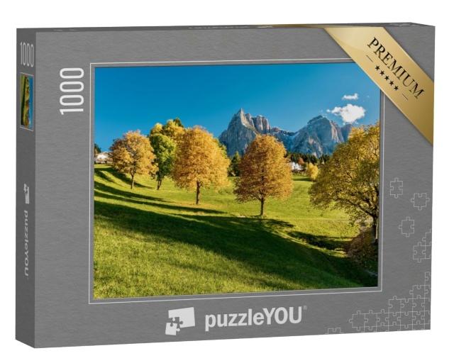 Puzzle 1000 Teile „Berglandschaft der Dolomiten im Herbst, Italien“