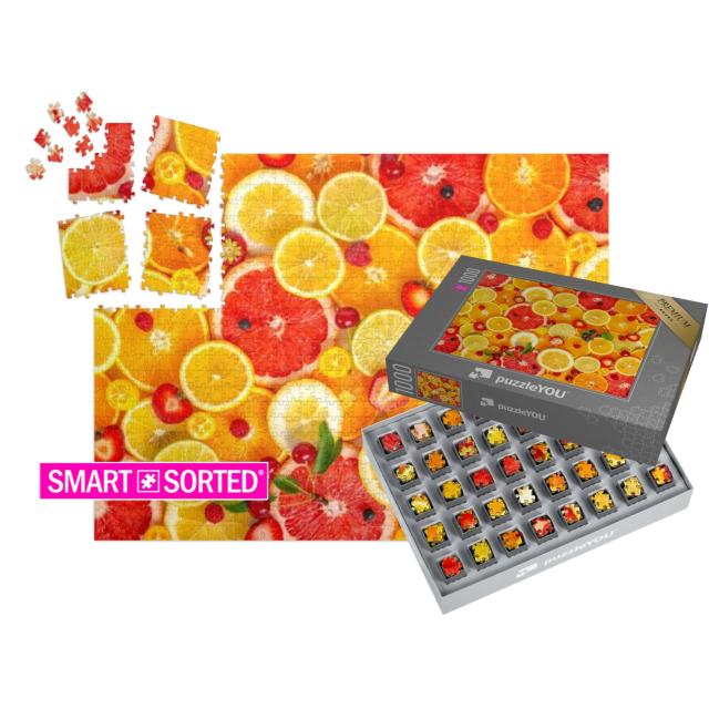 SMART SORTED® Puzzle 1000 Teile „Frisch aufgeschnittene Zitrusfrüchte“