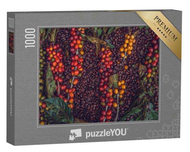 Puzzle 1000 Teile „Kaffeebohnen und Kaffeebeeren“