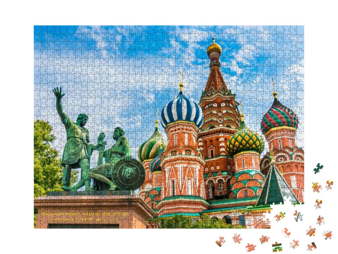 Puzzle 1000 Teile „Basilius-Kathedrale auf dem Roten Platz in Moskau, Russland“