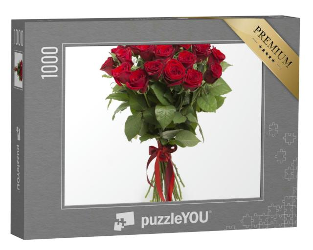 Puzzle 1000 Teile „Blumenstrauß aus roten Rosen “