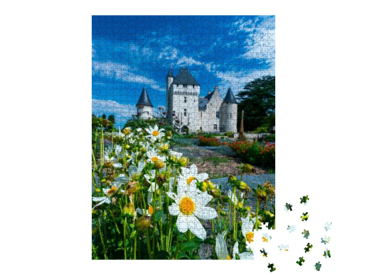 Puzzle 1000 Teile „Schloss Rivau im Dorf Lémeré, Loiretal, Frankreich“