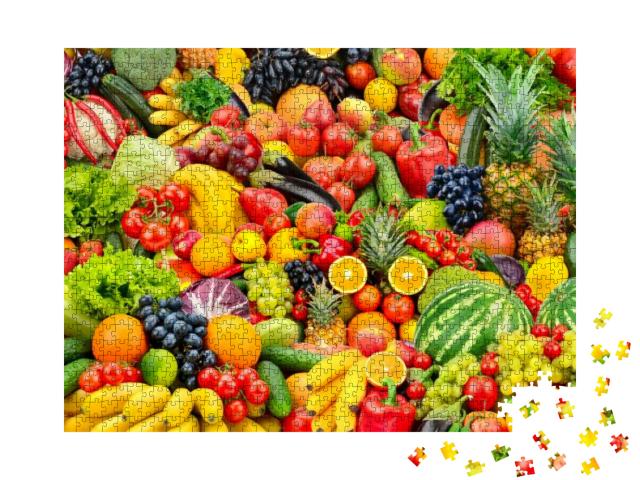 Puzzle 1000 Teile „Früchte und Gemüse in großer Auswahl“
