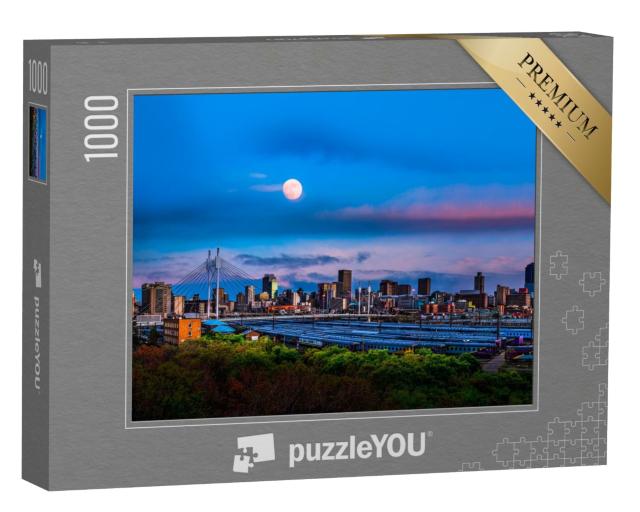 Puzzle 1000 Teile „Skyline von Johannesburg mit der Nelson Mandela Brücke“