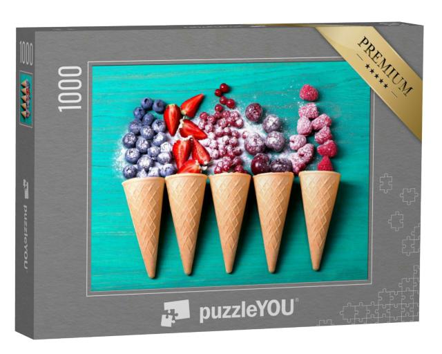 Puzzle 1000 Teile „Eiswaffeln, gefüllt mit frischen Früchten“
