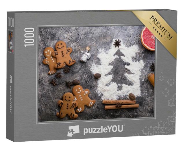 Puzzle 1000 Teile „Weihnachtsbäckerei: Lebkuchenmänner“