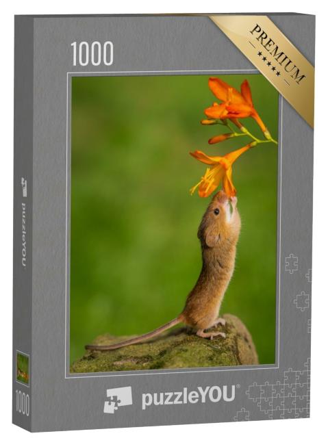 Puzzle 1000 Teile „Kleine Maus mit Blume“