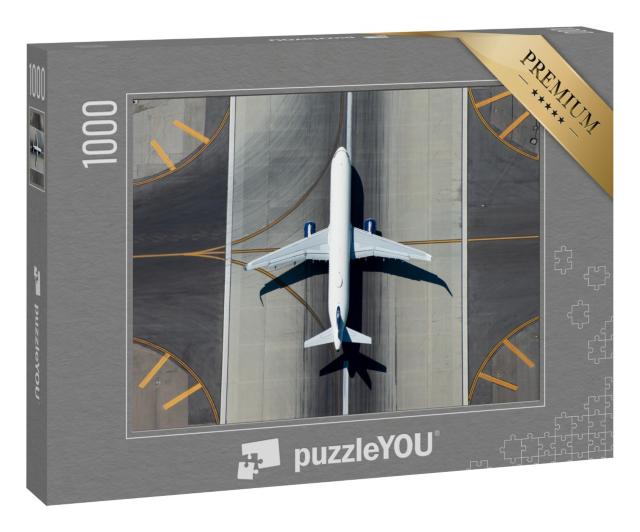 Puzzle 1000 Teile „Schmalrumpfflugzeug auf der Landebahn“