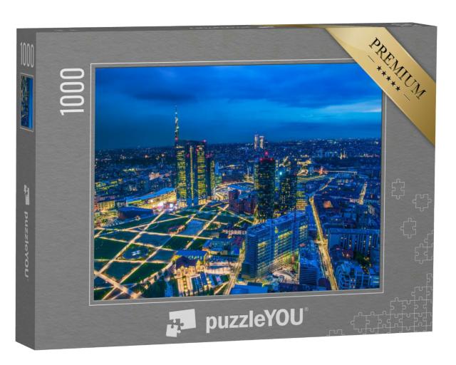 Puzzle 1000 Teile „Die Skyline von Mailand mit Blick auf die Insel  “