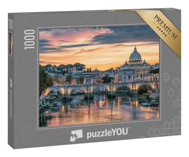 Puzzle 1000 Teile „Sonnenuntergang über Rom, Italien“