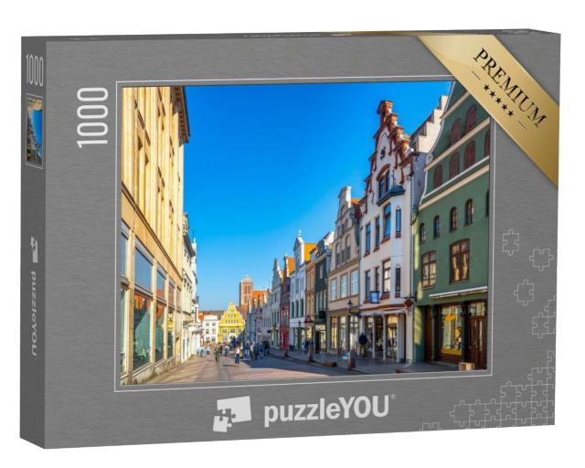 Puzzle 1000 Teile „Malerische Altstadt von Wismar, Deutschland“