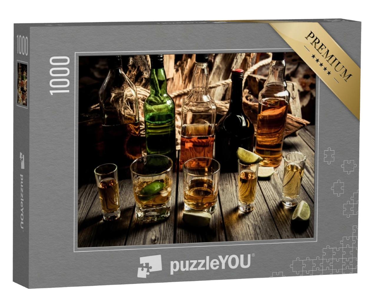 Puzzle 1000 Teile „Eine Auswahl an Spirituosen“