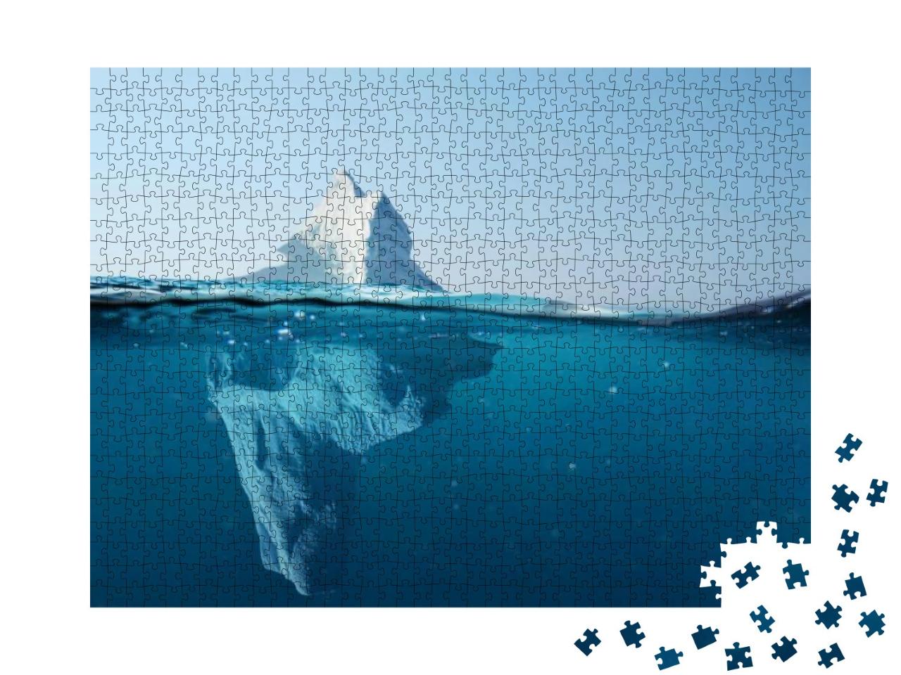 Puzzle 1000 Teile „Eisberg im Ozean mit Blick unter Wasser“