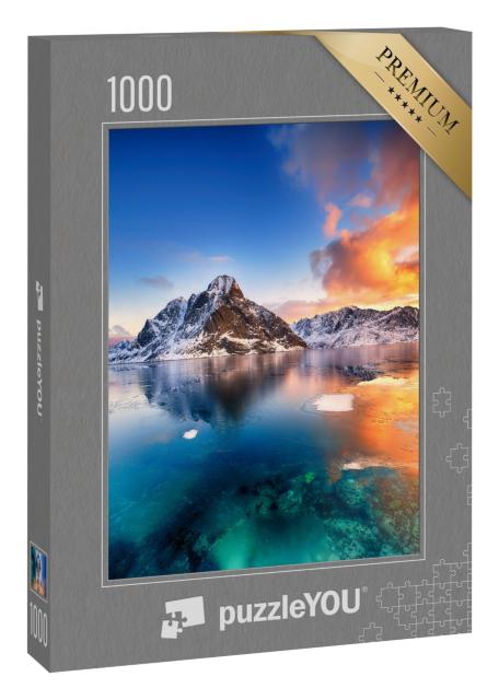 Puzzle 1000 Teile „Schöner Sonnenaufgang in Norwegen, Lofoten“