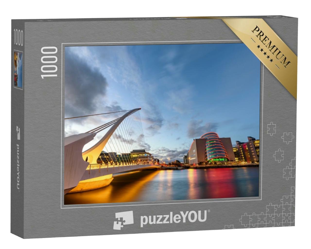 Puzzle 1000 Teile „Dublin Convention Center und Samuel-Beckett-Brücke vor dem Liffey, Dublin, Irland“