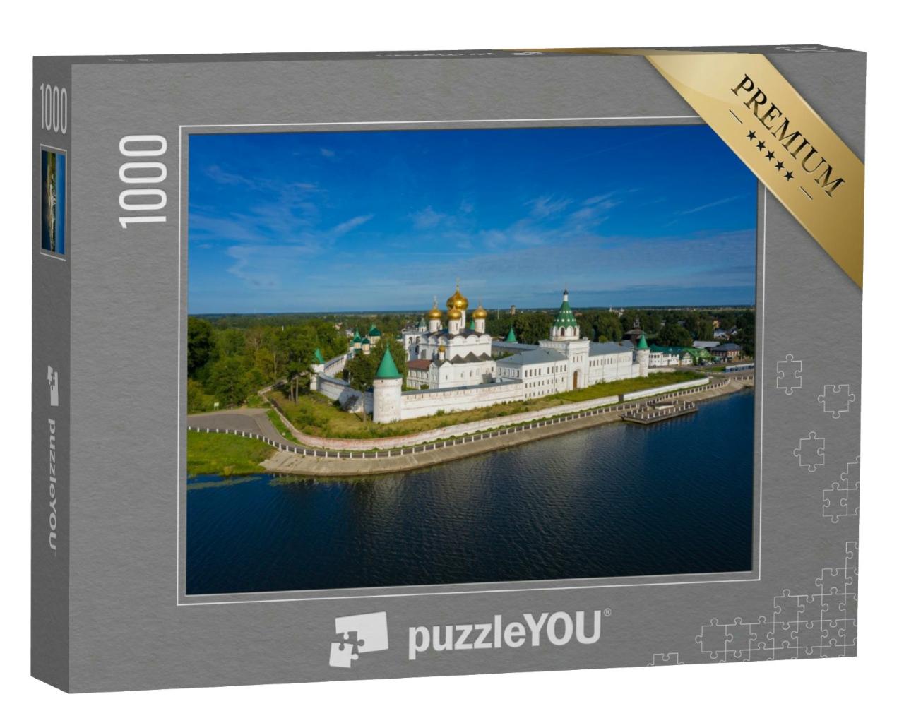 Puzzle 1000 Teile „Das Kloster Ipatievsky aus der Luft, Kostroma, Russland“