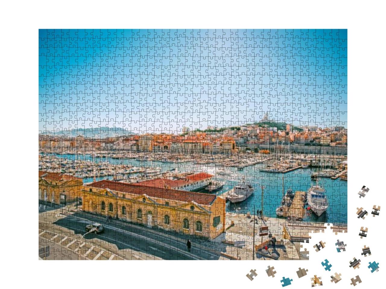 Puzzle 1000 Teile „Stadtbild von Vieux Port, Marseille, Provence, Frankreich“