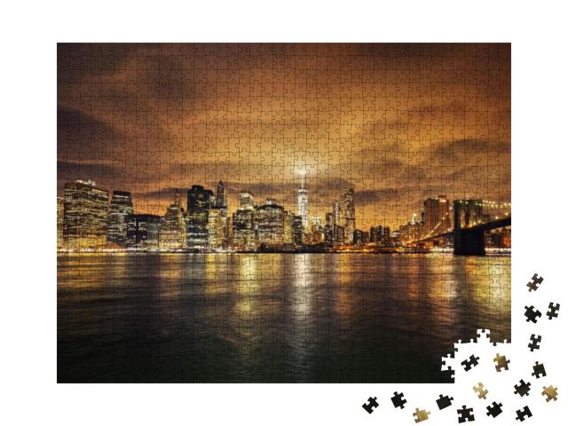 Puzzle 1000 Teile „Manhattan bei Sonnenuntergang, New York City“