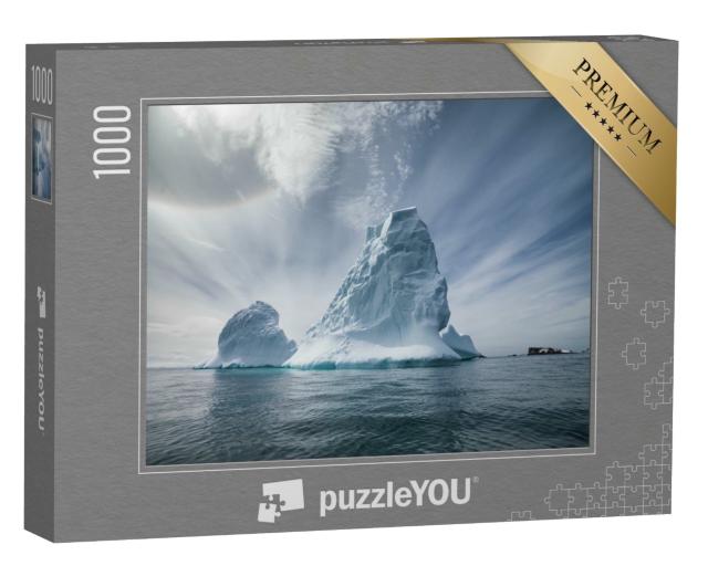 Puzzle 1000 Teile „Antarktis und Eisberglandschaften, Polarregionen der Erde“