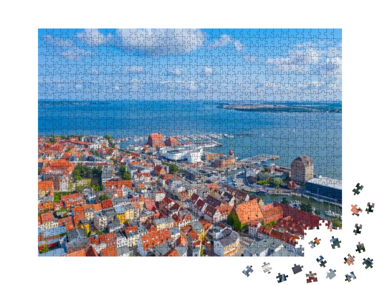 Puzzle 1000 Teile „Panoramablick über Stralsund“