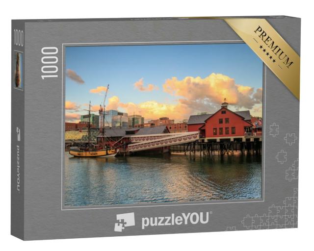 Puzzle 1000 Teile „Boston Harbor im Sonnenuntergang, Massachusetts, USA“