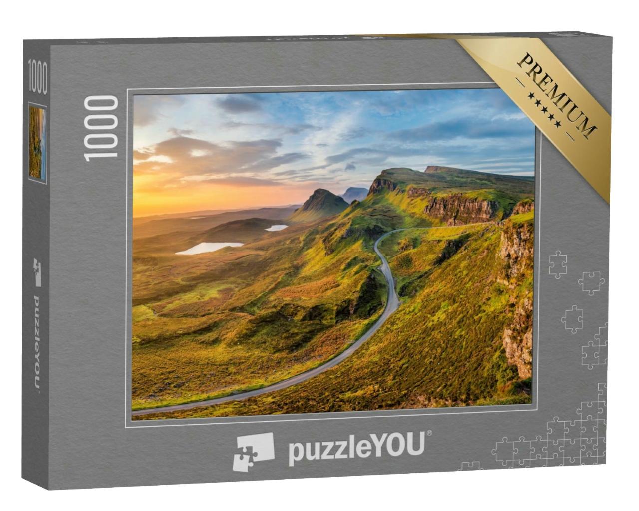 Puzzle 1000 Teile „Straße bei Quiraing auf der Isle of Skye, Schottland“