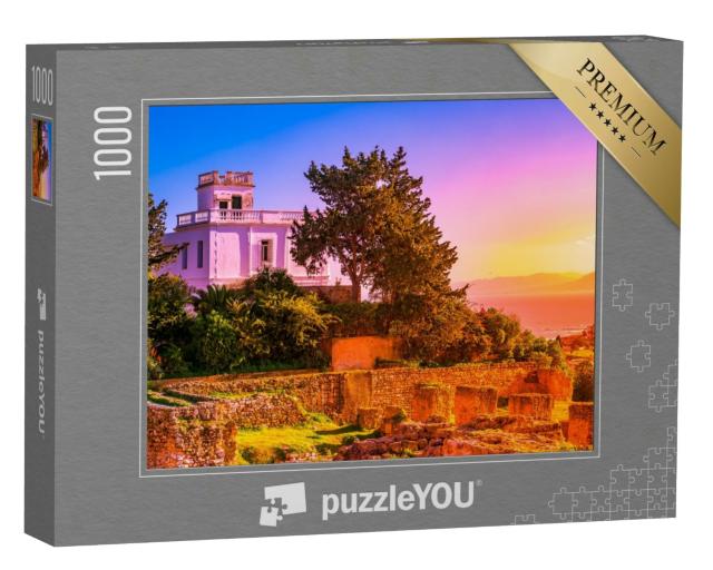 Puzzle 1000 Teile „Landschaft nahe dem antiken Karthago mit Blick auf Ruinen, Tunesien“