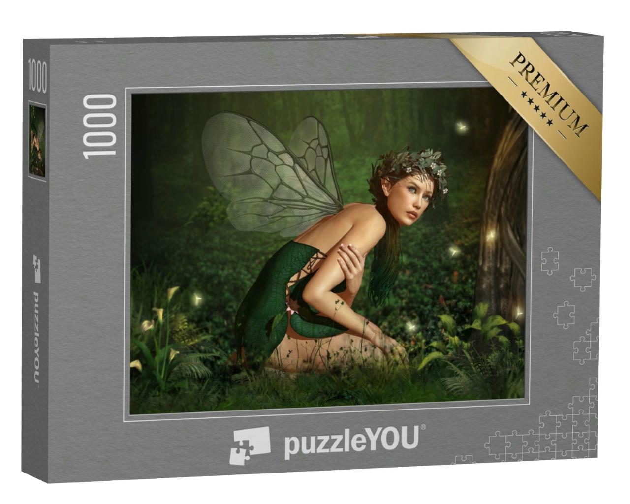 Puzzle 1000 Teile „Illustration: Wunderschöne Waldnymphe“