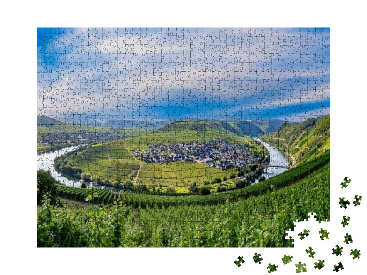 Puzzle 1000 Teile „Moselschleife bei Leiwen, Trittenheim, Deutschland“
