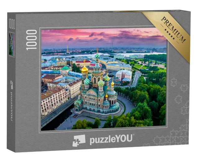 Puzzle 1000 Teile „Panorama von St. Petersburg bei Sonnenuntergang, Russland“