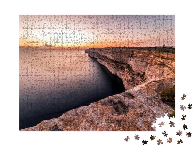 Puzzle 1000 Teile „Ta Cenc-Klippen bei Sonnenuntergang, Malta“