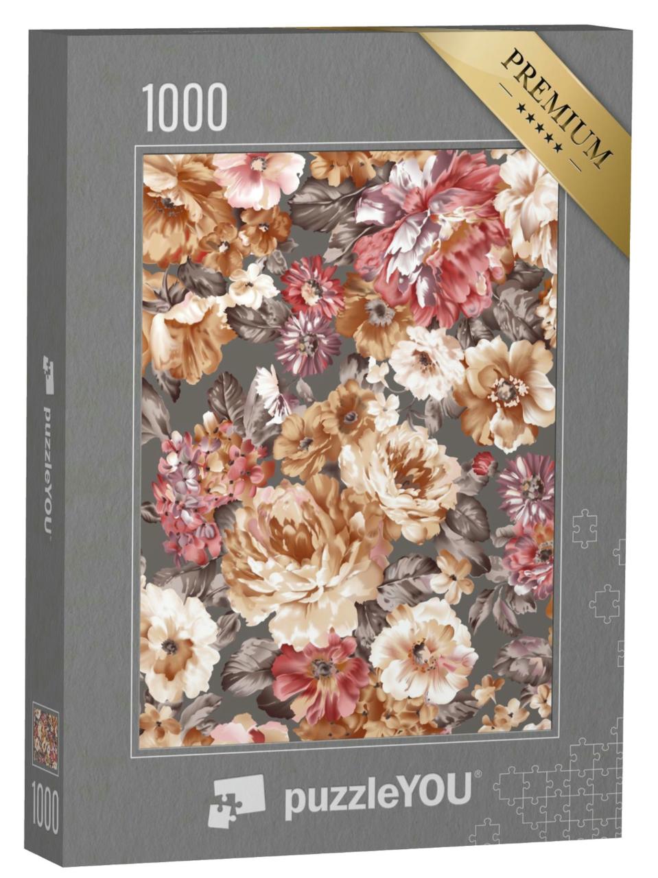 Puzzle 1000 Teile „Aquarell aus bunten Blumen “