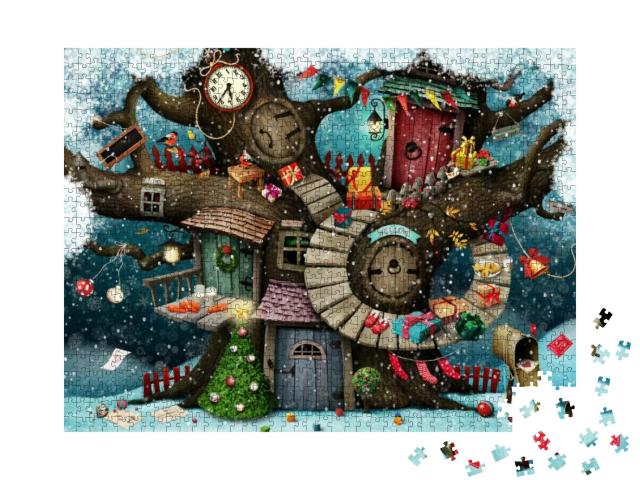 Puzzle 1000 Teile „Festliche Weihnachts-Grußkarte“
