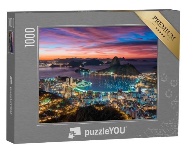 Puzzle 1000 Teile „Sonnenuntergang in Rio de Janeiro, Brasilien“