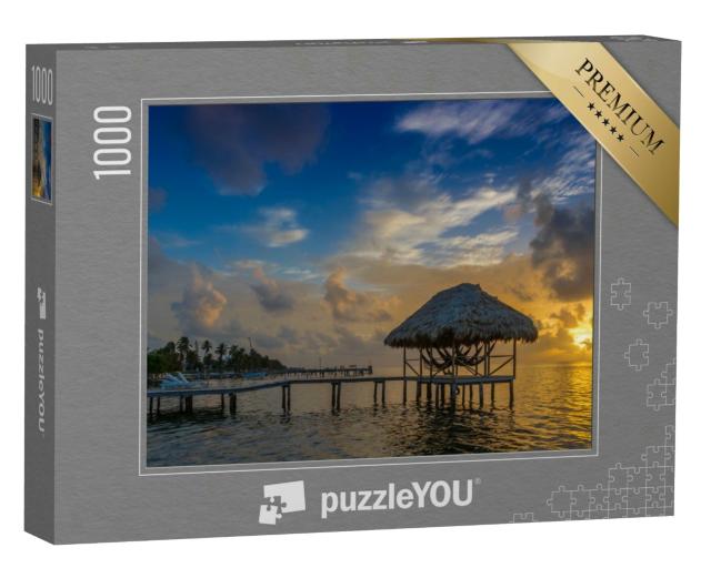 Puzzle 1000 Teile „Abend am Karibischen Meer vor Caye Caulker, Belize“